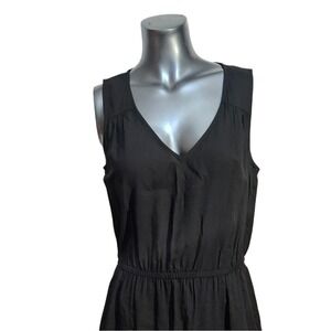 Old Navy Sleeveless V-Neck Fit & Flare Dress Womens Medium Black Excellent Rayon